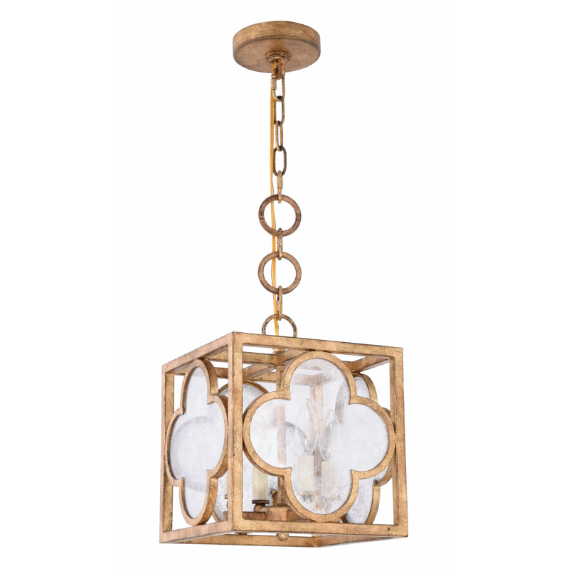 Luminaire suspendu carré 4 lumières Angelo, H 20,5 po x l 18 po x P 18 po, Cuivre vieilli