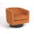 Eugenie Applewold Upholstered Orange Velvet Swivel Barrel Chair with Solid Wood Base-923352688