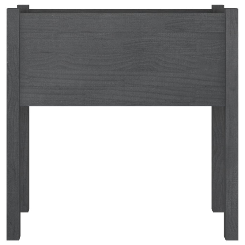 Wood Pot Planter, 27.6" H x 27.6" W x 12.2" D, Gray