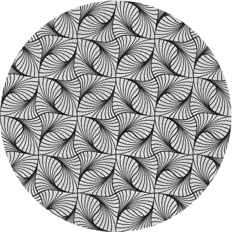 Tapis géométrique noir, Rond 6 pi
