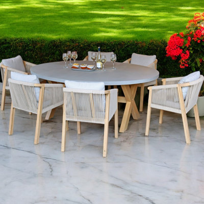 6 - Person Patio Dining Set with Oval Table , Cushions Included