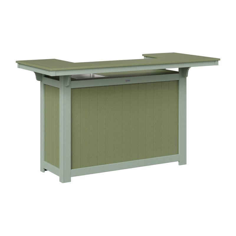 Outdoor Rectangle Bar Table, Sage, Seafoam