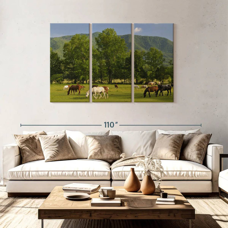 Brampt Cades Cove Horses, 48" H x 74" W