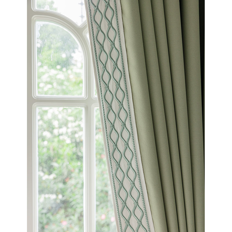 Paire de rideaux obscurcissant en mélange de coton Jayde, Vert, L 50 po x L 90 po