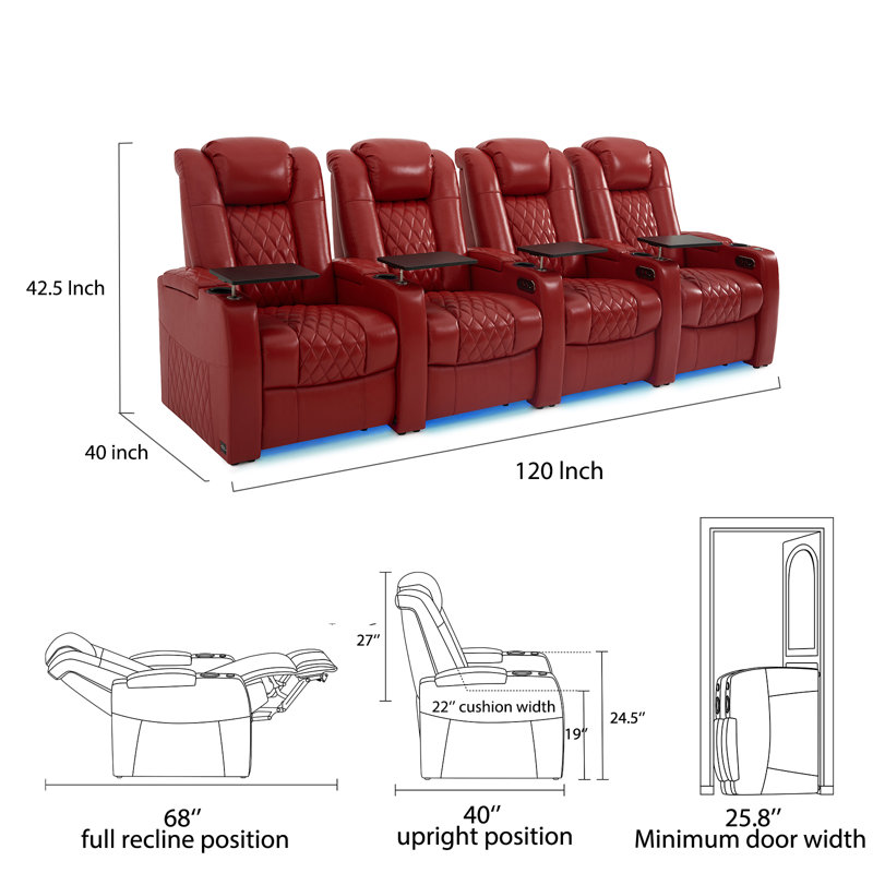 Fauteuil de cinéma inclinable Power Zero Gravity, Rouge