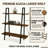 Solid Acacia Wood Ladder Bookshelf - 3-Tier Industrial Leaning Bookcase with Metal Frame - Easy Assembly Cherry Brown