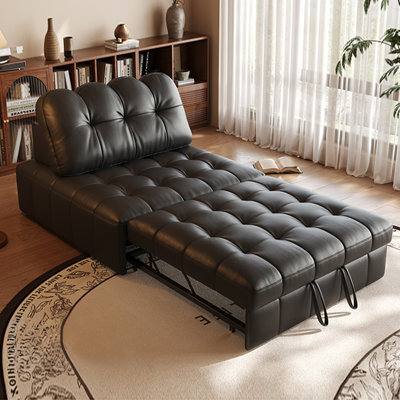 Coussin de canapé modulaire en similicuir noir