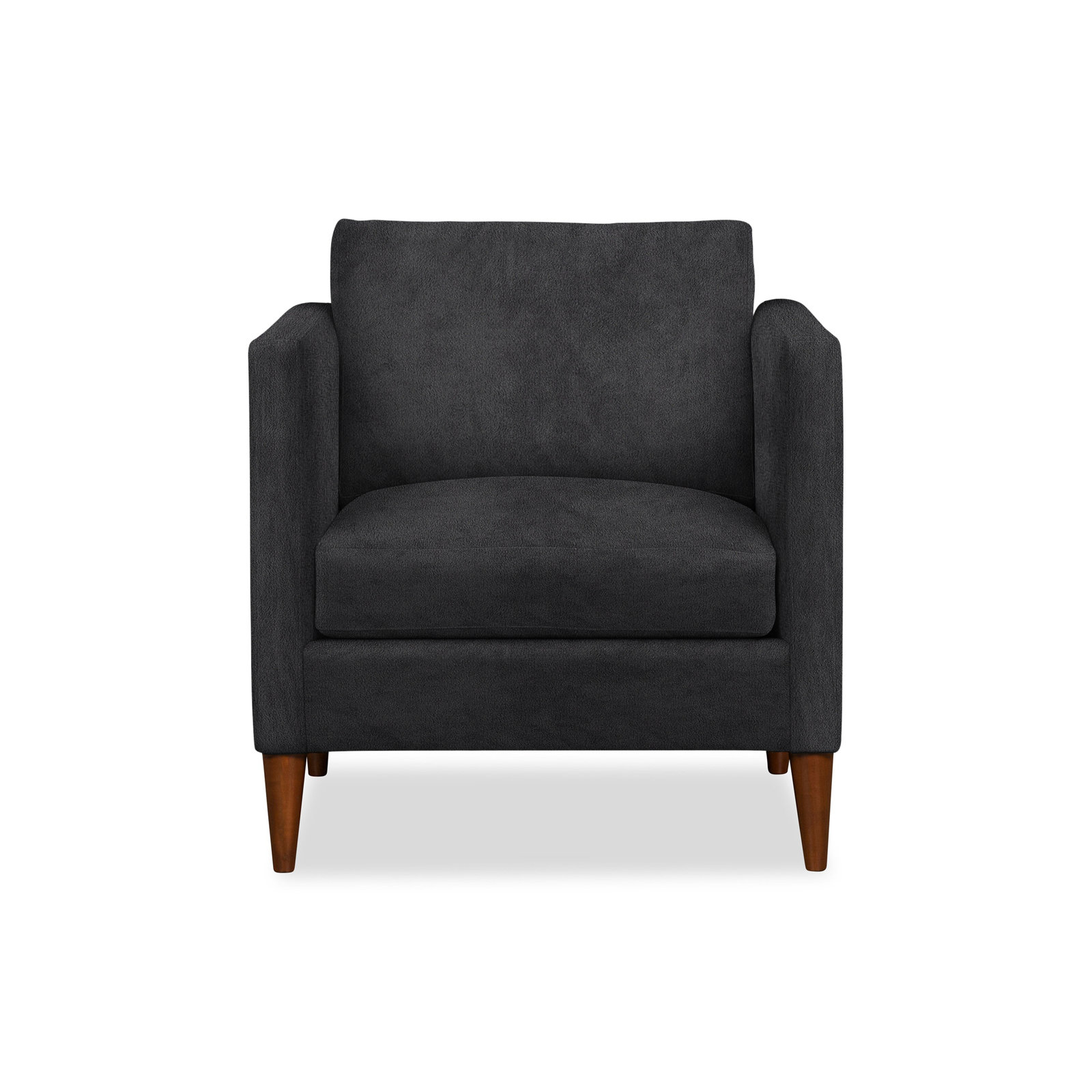 Clifford Upholstered Custom Armchair, Bella Gunmetal Performance Velvet