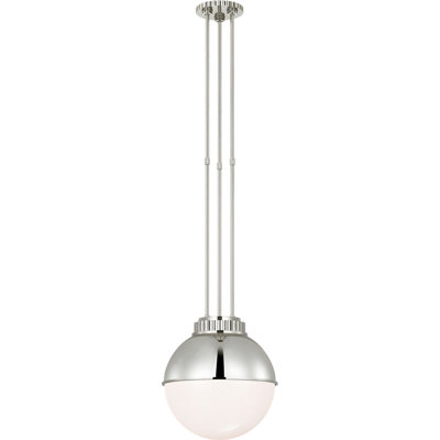 Cavill 12" Pendant with Hood and White Glass