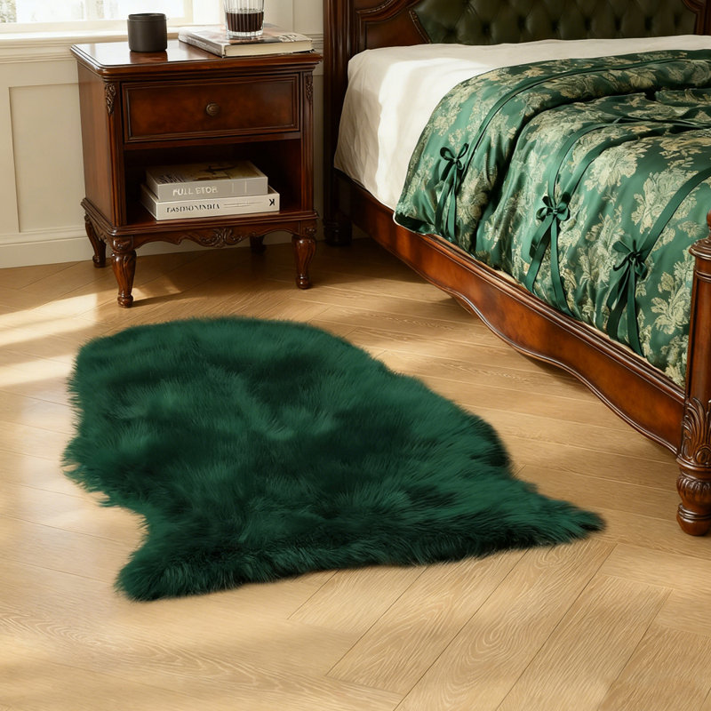 Tapis gris imitation peau de mouton Cozy, Nouveauté 2 pi x 3 pi