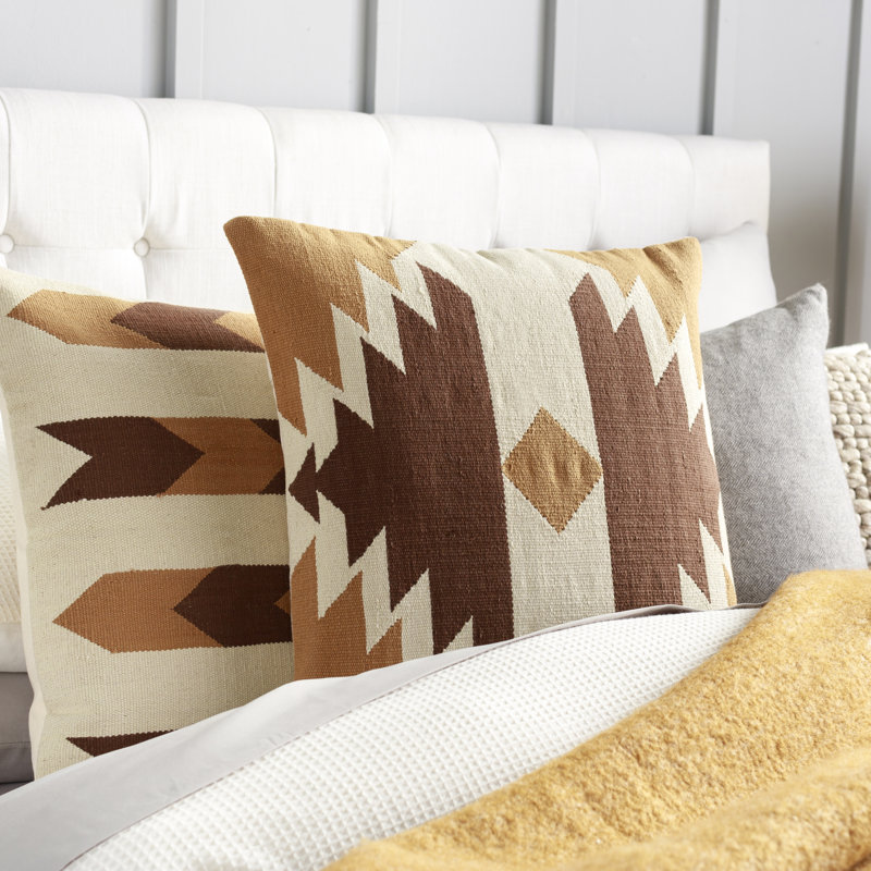 Andrea Abstract Cotton Reversible Throw Pillow, Down, 22" x 22"