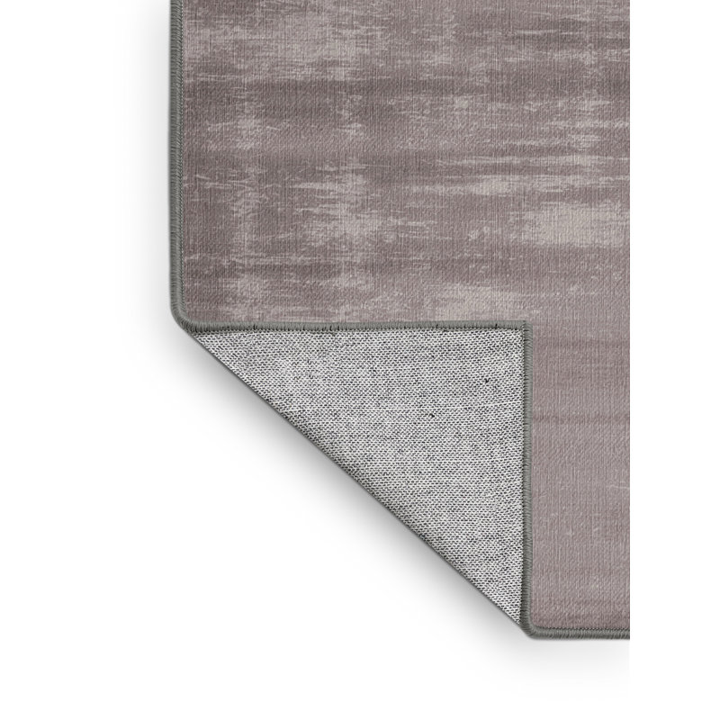 Tapis abstrait gris lavable à la machine, Carré 3 pi