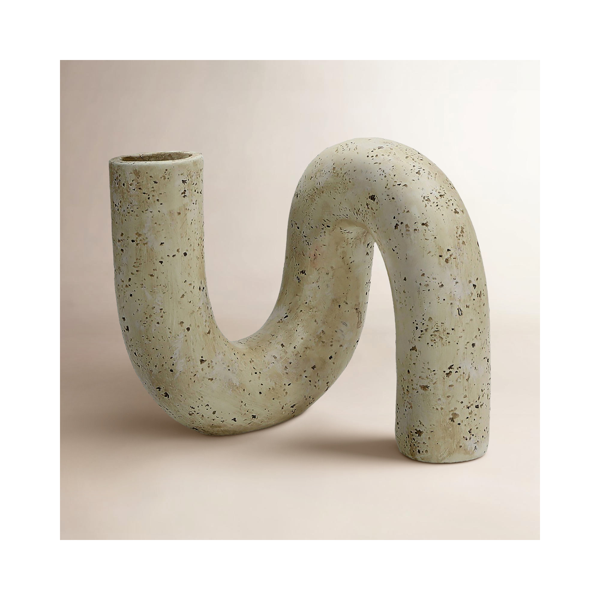 Unique 7-inch Karnora Curly Vase in Natural Resin - The Perfect Accent for Modern Homes