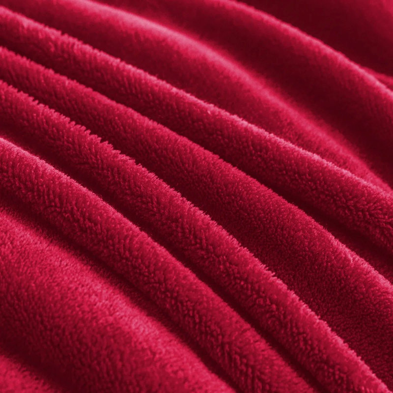 Joyan Extra Soft Sherpa Fleece Dual Sided Blanket, Burgundy, Super King