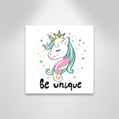 «Be Unique», impression sur papier licorne