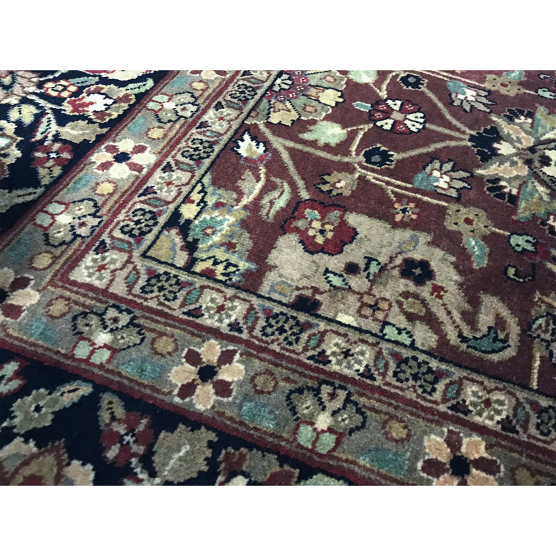 Marquis Wool Oriental Area Rug in Red/Navy