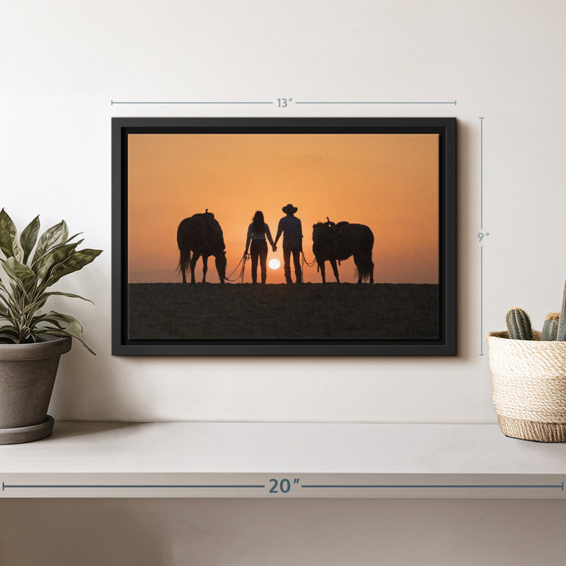 «Cowboy Couple Wall Art», H 9 po x l 13 po