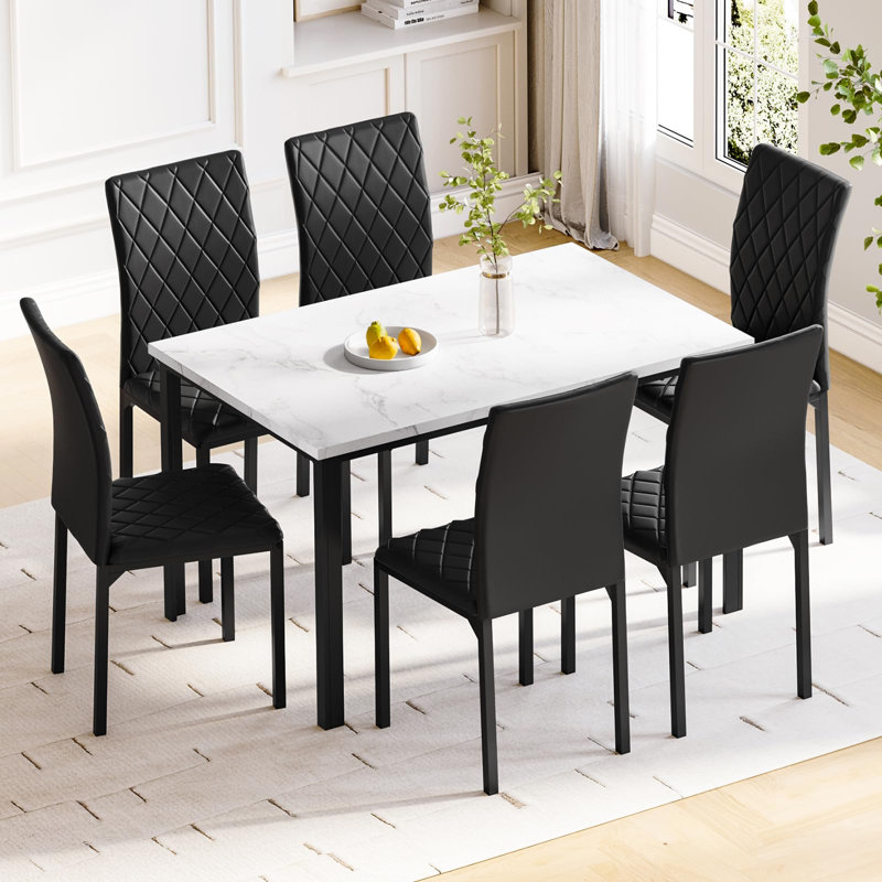 Dining Set, Black, White