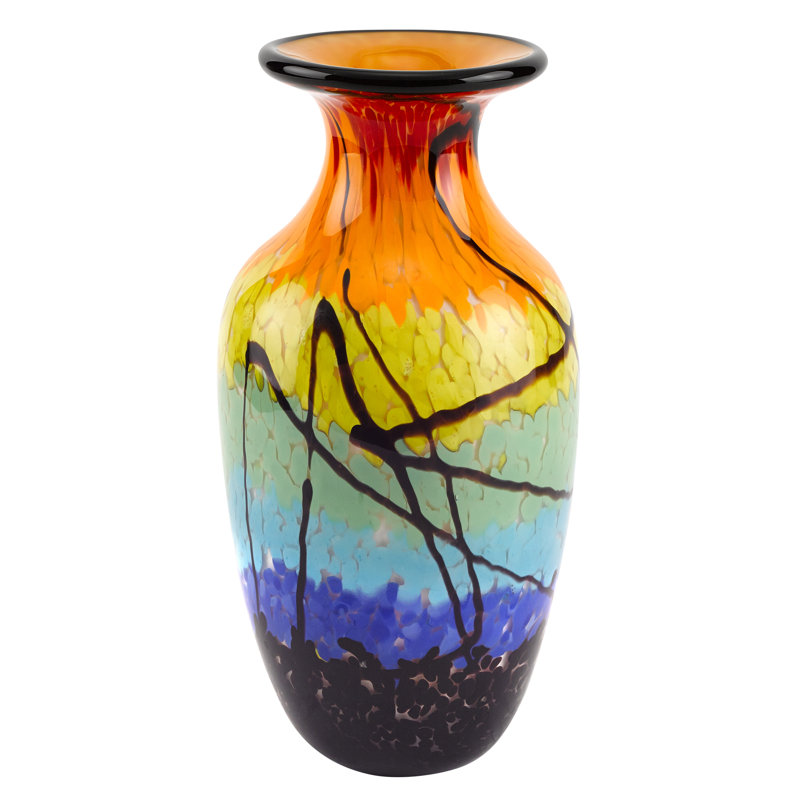 Vase de table en verre jaune/bleu/rouge 10,5 "caera
