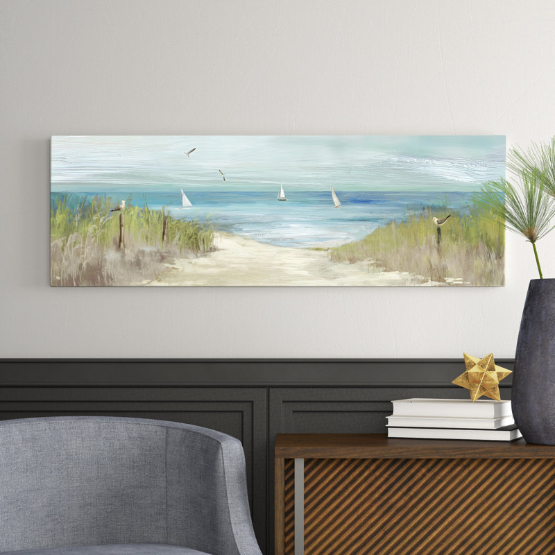 Beachlong Birds by Aimee Wilson - Panoramic Print on Canvas, 121.92 cm H x 40.64 cm W x 1.91 cm D, No Frame