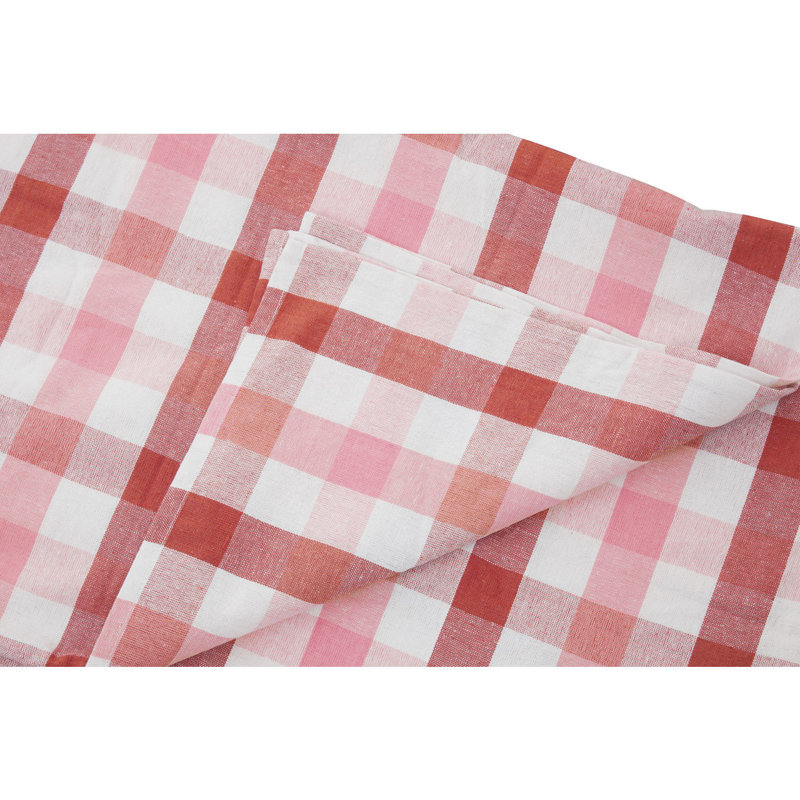 Korinne Rectangular Tartan Tablecloth, Pink