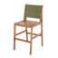 4 pièces Tabouret de bar d'extérieur vert en bois d'acacia massif et osier tissé Arly