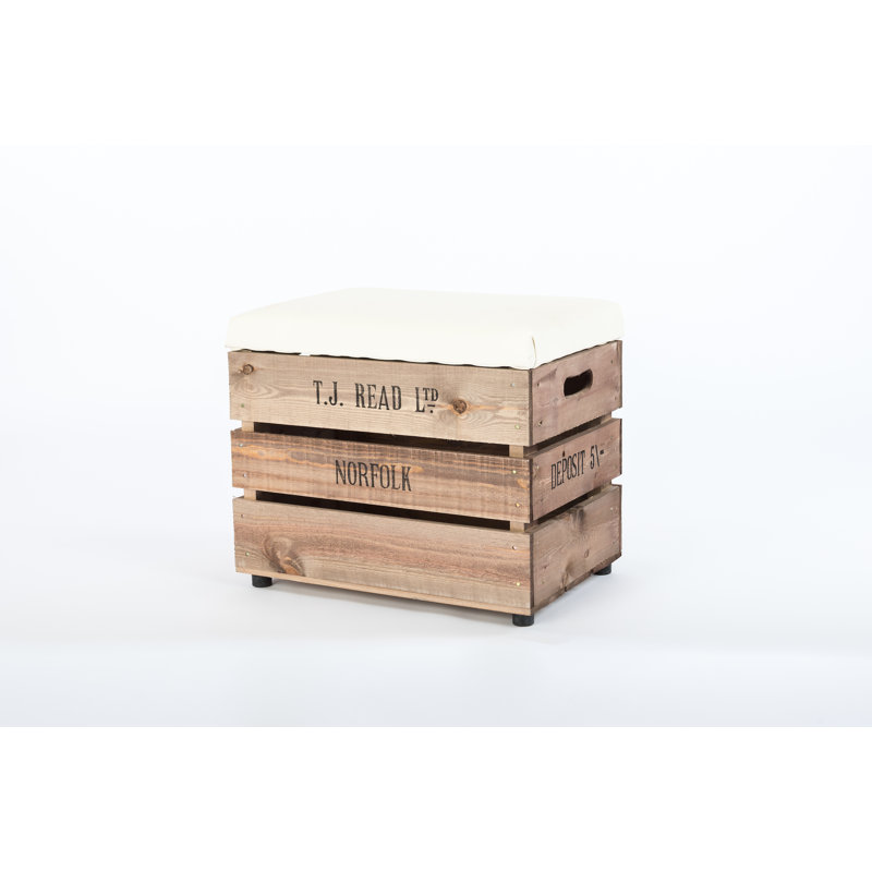 Edington Upholstered Outdoor Ottoman, White