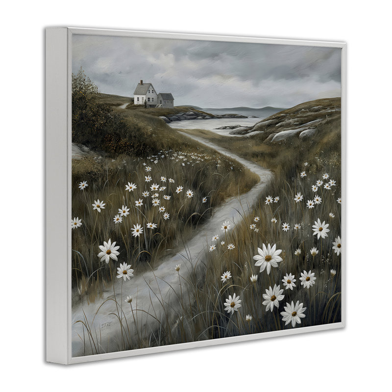 Daisies le long du sentier côtier, estampe numérique, imaginée par Imagine It Images, H 11 po x l 14 po
