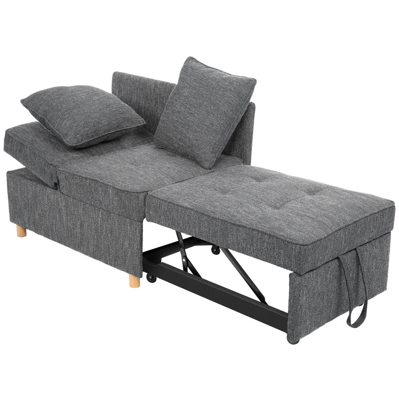 Canapé-lit rembourré convertible de 71 po Heron, canapé-lit, chaise-lit, canapé, méridienne, Gris foncé