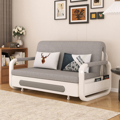 62.2" Sofa Bed With Storage Base And Side Pockets, Detachable Washable Seat Cushions