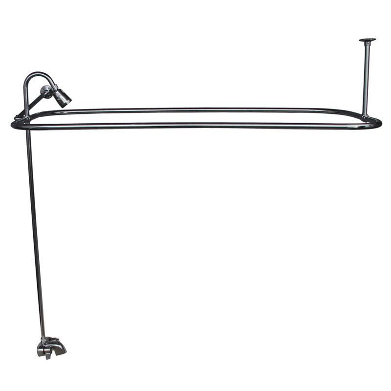 2 Handle Bathroom Clawfoot Tub Faucet with Diverter, Polished Chrome