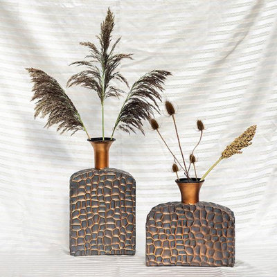 Ensemble de 2 vases à motif coquille craquelée