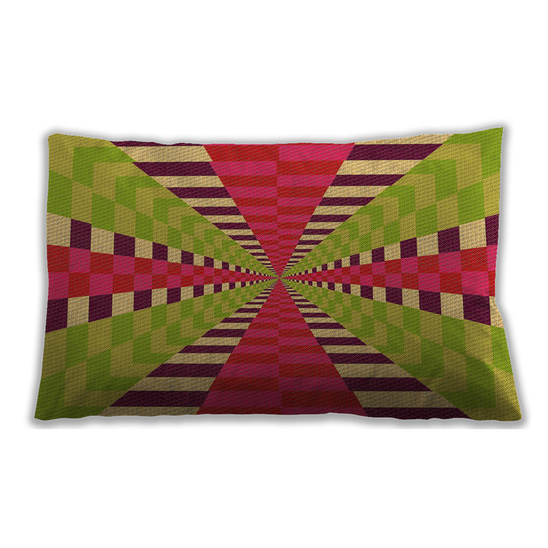 Coussin lombaire abstrait, Microsuède, Bleu