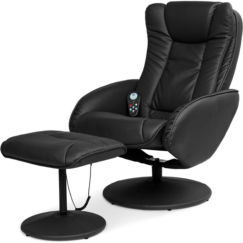 Fauteuil inclinable en cuir avec repose-pieds Masek