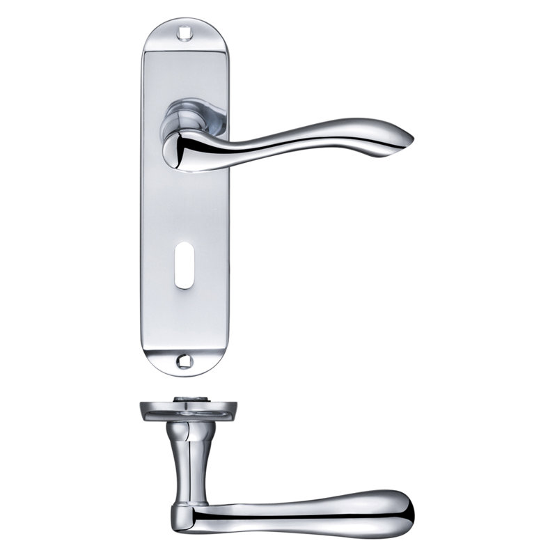 Arundel Lock Right Hand Door Handle, Polised Chrome