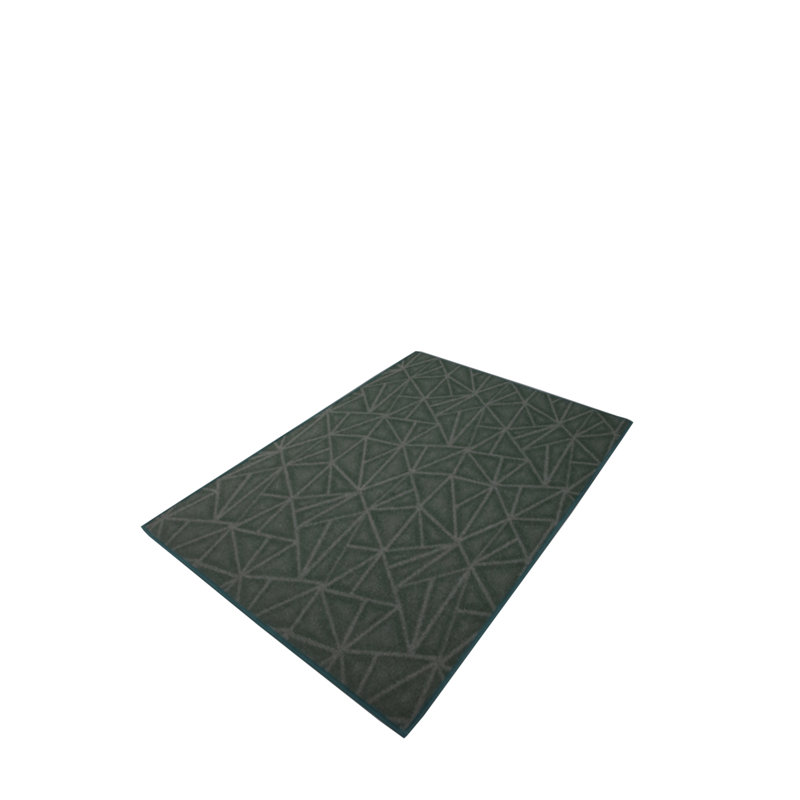 Tapis géométrique intérieur / extérieur vert, Demi-cercle 2 pi 9 po x 5 pi 6 po
