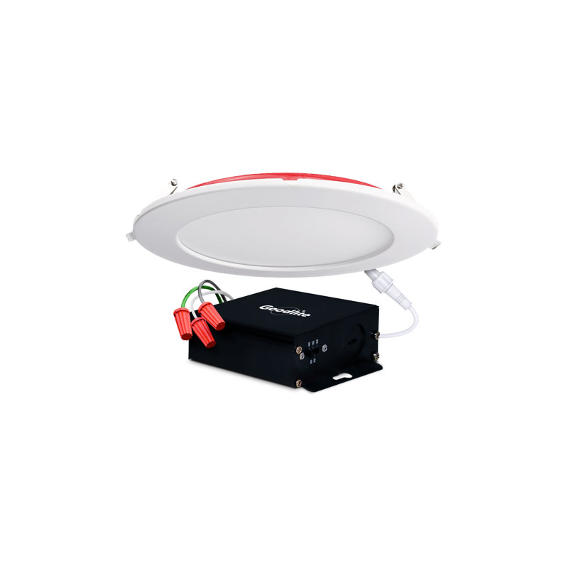 Plafonnier rond ultra mince à DEL 6 po certifié et ignifuge - couleur sélectionnable, intensité variable de 1 600 lumens