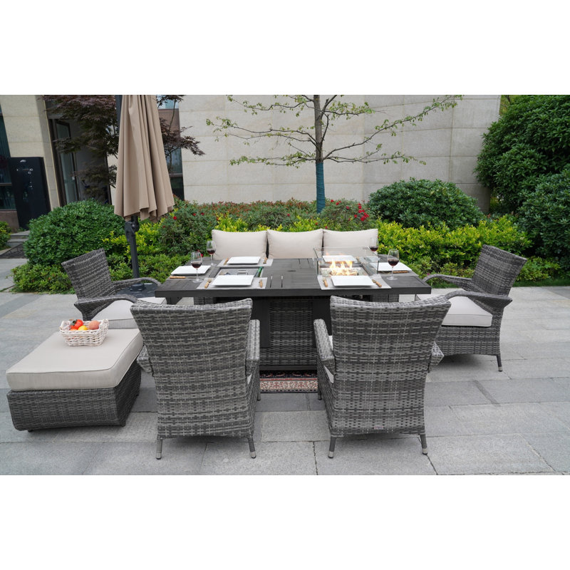 Aliaksey 8 - Person Patio Conversation Set with Cushions