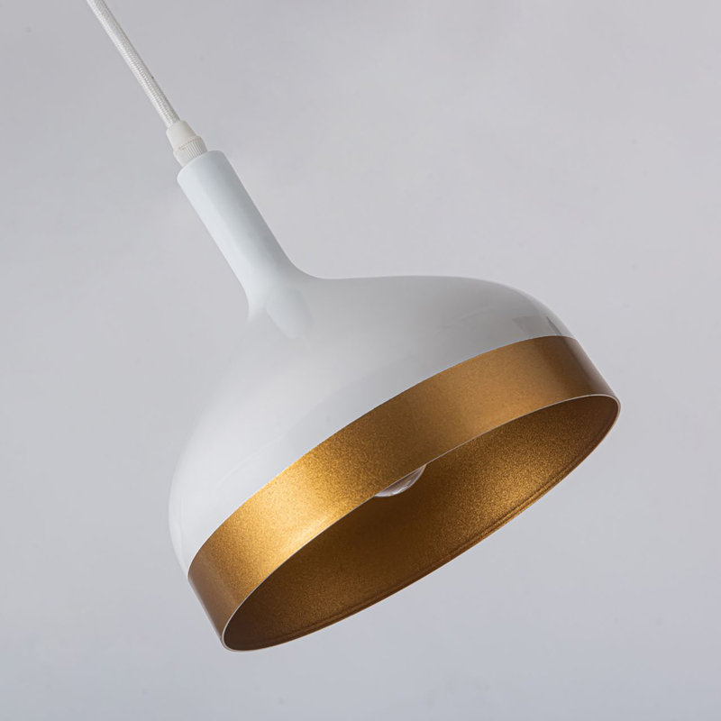 4 - Light Dimmable Bell Chandelier, White/Gold
