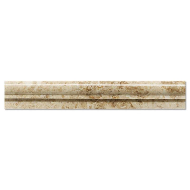 Garniture de tuile de chaise en marbre poli 12 po x 2 po en brun