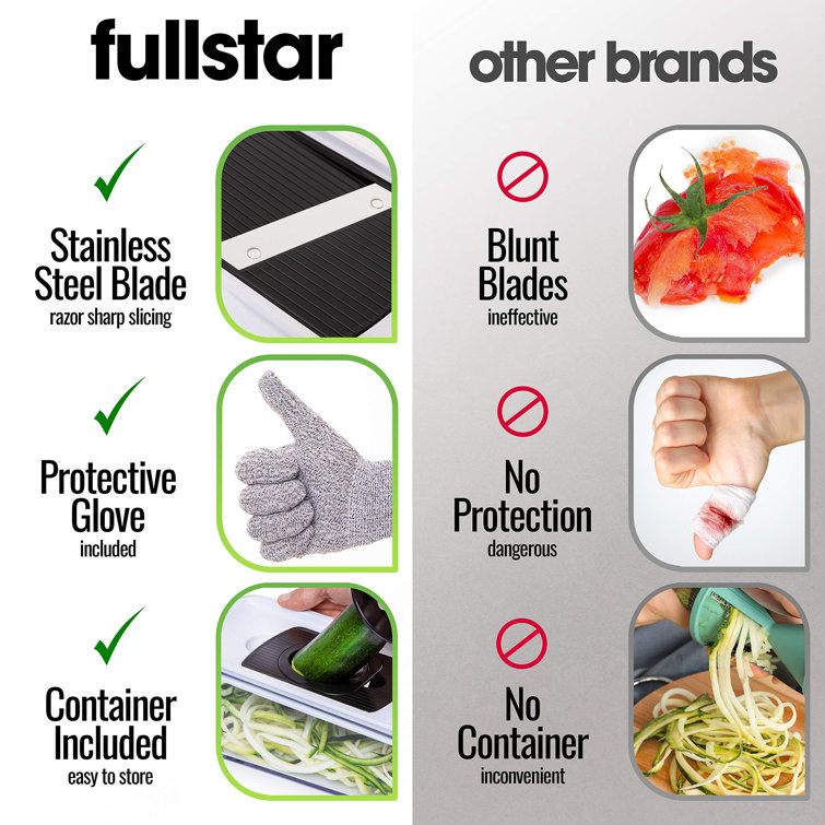 ColorLife Fullstar 11 In 1 Slicer, Vegetable Slicer & Cheese Grater, Kitchen Gadgets With Peeler, Spiralizer, Juicer, Egg Slicer & Julienne  Cutter (+Safety Glove & Cleaning Brush)