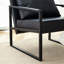 Ensemble de 1 canapé classique en cuir de polyuréthane noir et structure en métal - Conception ergonomique, un mélange parfait de styles moderne et industriel-1661605197