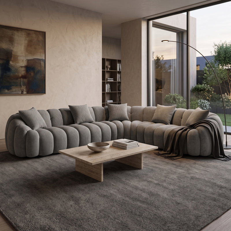 Canapé modulaire 144 po, Gris