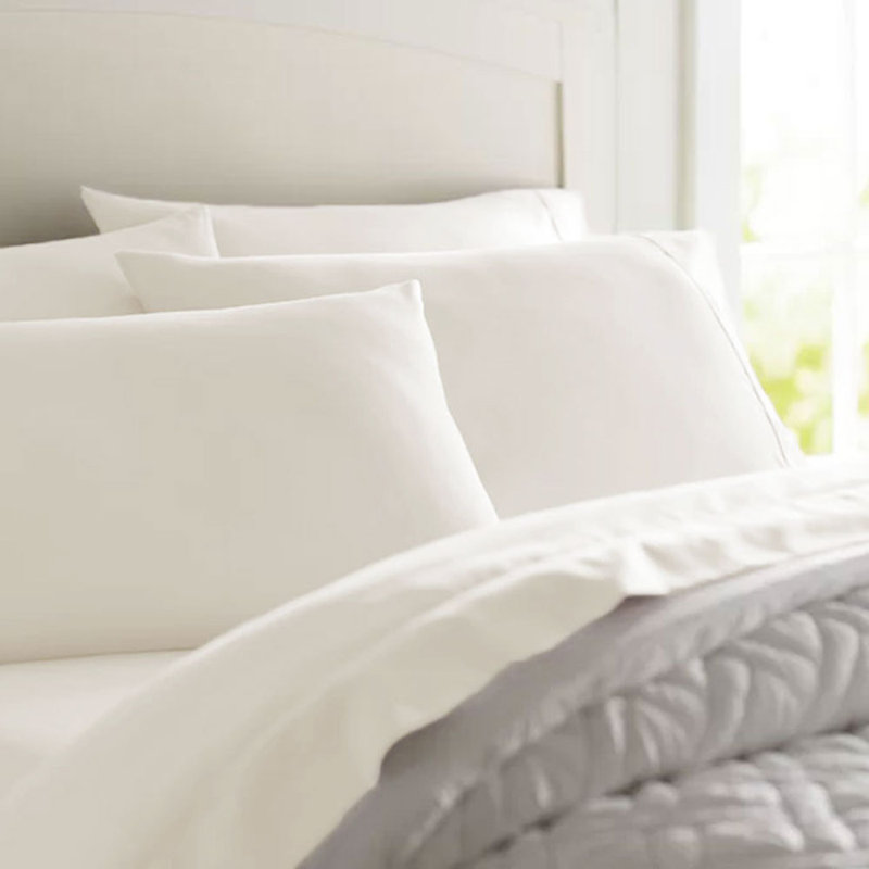 Wayfair Basics® 1800 Series Soft Microfiber Sheet Set, Queen Sheet Set with 2 Pillowcases, Coconut Milk