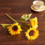 Tournesols artificiels à 3 têtes Salcedo (ensemble de 6)-337492576
