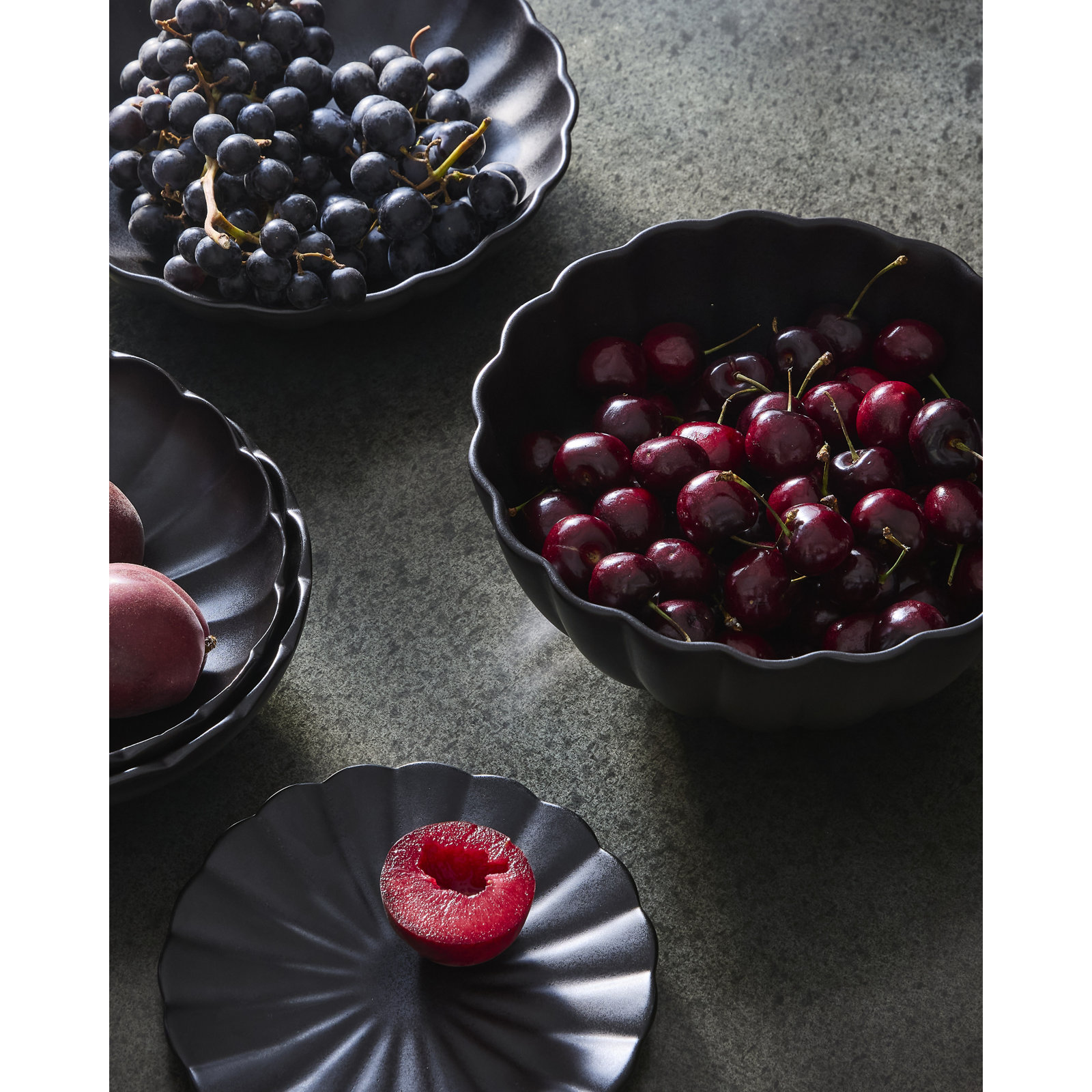 Lafayette Stoneware Salad Plate, Noir