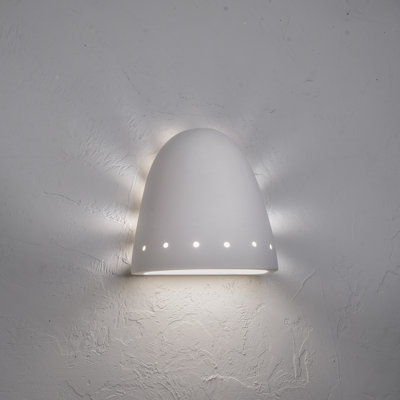 Charleus Flush Mount Ceramic Outdoor Wall Lights, LED Bulb Included
