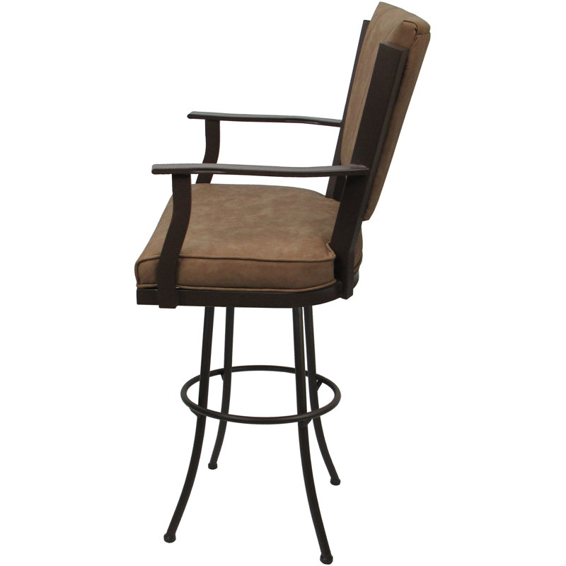 Tabouret pivotant en métal Mayka, Brun