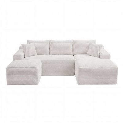 106.3" U-Shaped Cloud Sectional Sofa with Deep Seat