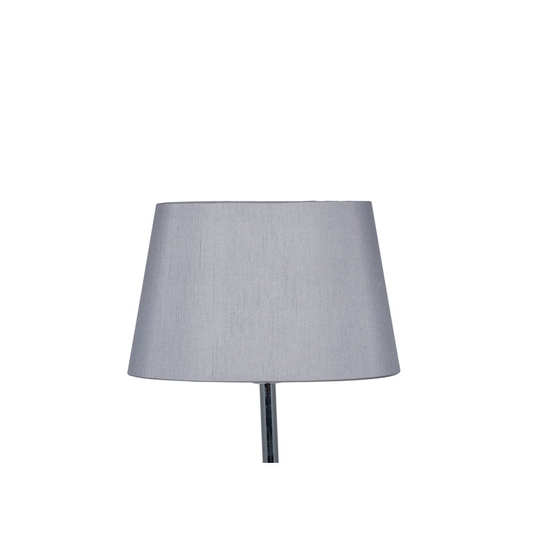 Martha Oval Silk Mix Tapered Lampshade, Steel Grey, 16cm H x 25cm W x 14cm D